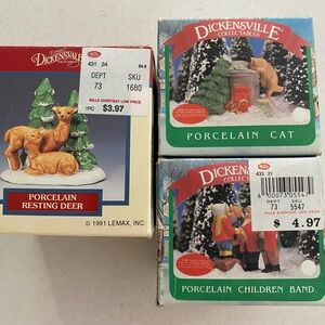 Lemax Porcelain DICKENSVALE Set of 3 Christmas village accessories